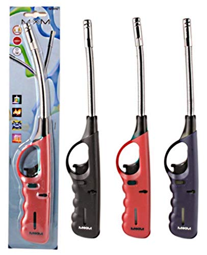 Equilibre et Aventure  Lot de 3 Allume Gaz Grande Taille 28 cm avec Embout métal Flexible Rechargeables Hyper Pratique : cuisinière, Barbecue, Bougies,...