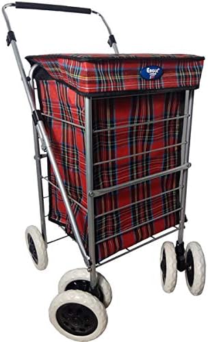 4/6 Wheel Strong Shopping Trolley Travel Market Walk Push Cart Beautiful Color Wheeled Bag (6 Wheel 60L, Red)