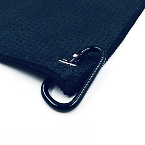 Ape Golfing Golf Towels For Golf Bag Golf Towels With Aluminium Alloy Carabiner In All Black Finishing | Microfiber With Waffle Pattern (Blackx2) #TOP6
