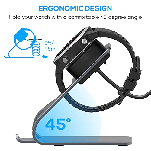 Charger for Garmin Instinct/for Garmin Vivoactive 3 4/for Fenix 5/for Fenix 6, Magnetic Charger Station with 5FT USB Cable for Garmin Venu/for Garmin Forerunner 745/945/935/245/for Garmin Approach S60 - Thumbnail 2