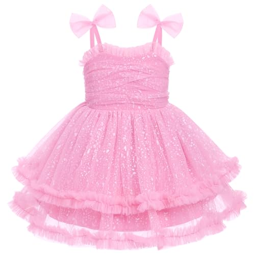 IMEKIS Toddler Baby Girl Birthday Princess Dress Shiny Confetti Boho Rainbow Cake Smash Photo Shoot Outfit for 1-6T