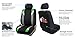 FH Group Front Set Cloth Car Seat Covers for Low Back Car Seats with Removable Headrest, Universal Fit, Airbag Compatible Seat Cover for SUV, Sedan, Van, Green