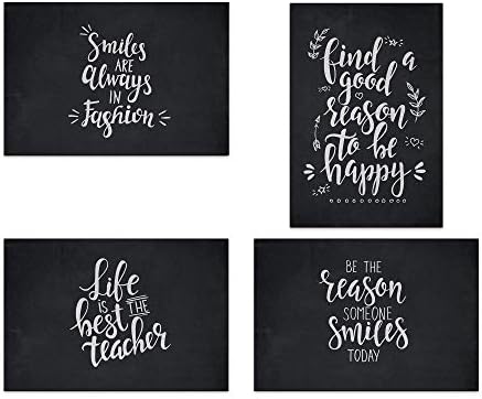 Inspirational and Motivational Postcards in Retro" Chalkboard/Blackboard Style" Set of 28 Postcards. 28 Different Motivational and Inspirational Quotes
