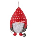 eBoutik Calendario de Adviento de Navidad 2021 con diseño de Santa GonkGnomo con 25 bolsillos Calendario de cuenta regresiva de Navidad reutilizable para niños o adultos Cuenta regresiva para