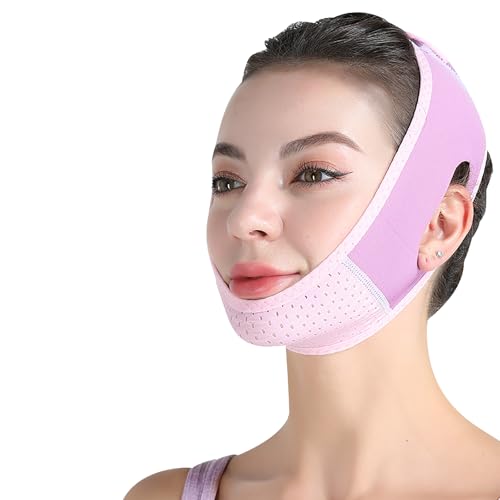 Beauty Face Chin Strap for Sleeping V Line Lifting Mask Reusable Contouring Sleeping Mask Chin V-Line Face Bands Sleeping Anti-Wrinkle Chin Lift Mask for Tightening Skin Double Chin Reducer (Purple)