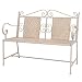 Produktbild vidaXL Gartenbank für 2 Personen Parkbank Sitzbank Gartenmöbel Bank Terrassenbank Metallbank Balkonbank 115cm Stahl Vintage Weiß