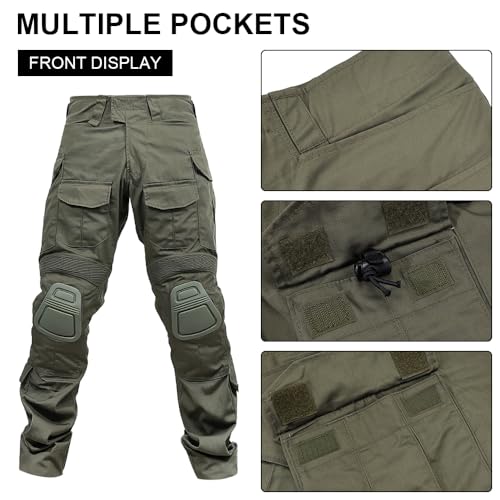 SINAIRSOFT G3 Tactical Pants with Knee Pads,Men\'s Airsoft Paintball Hunting Outdoor Pants,Combat Army BDU Trousers