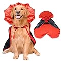 ROSAUI Halloween Dog Costume Cape – Red & Black Pet Cape with Neck Armor for Large Dogs – Adjustable Fit for Golden Retriever, Labrador, German Shepherd – Durable, Comfortable & Easy to Clean (L Size)
