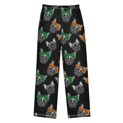 J JOYSAY Fashion Bows Black Pattern Pajamas Pants Soft Long Pajama Bottoms Lounge Sleep Pants Lightweight Sleepwear with 2 Pockets Size XL