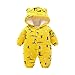 Bebé Mamelucos Algodón Mono con Capucha Ropa Niños Niñas Traje de Nieve Invierno Otoño Onesies Cálido Manga Larga Peleles 6-9 Meses Cocodrilo Amarillo