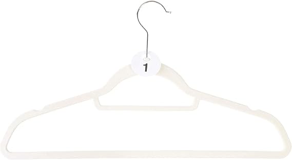Number Tags - 1.7 in, 600 Pieces, Black, Round - Double-Sided Plastic Hanger Number Tags for Coat Check & Closet Organization