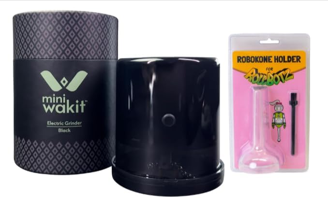 Mini Wakit Electric Grinder Black With Wakit Cone Holder