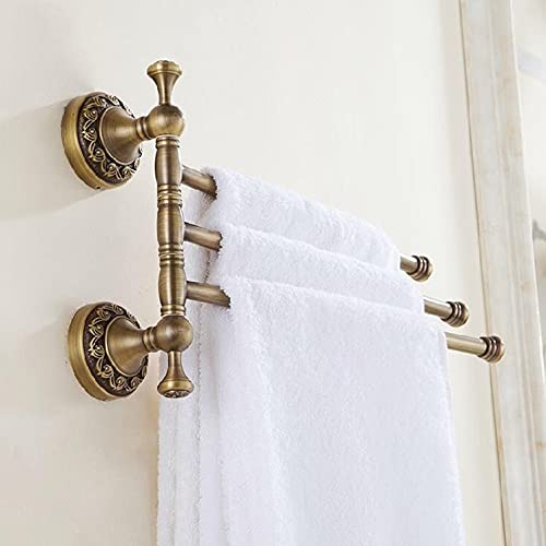Porte-serviettes rotatif en laiton antique style européen pour salle de bain