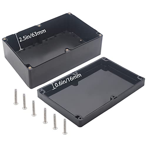 Image of Watertight Junction Box, IP67 Waterproof Project Box Durable ABS Plastic Electronic Enclosure Case for DIY Electrical Project Black 9.06 inch x 5.91 inch x 3.35 inch(230 x 150 x 85 mm)