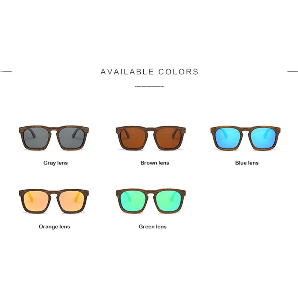Vintage Holzrahmen Sonnenbrille Schwarze Bambusbrille Für Männer Polarisiert UV400 Schutz