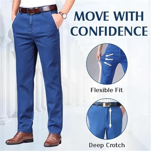 Lunifit Mens Jeans, JettJeans for Older Men, Jettjeans3 - Men's Classic Straight Fit Stretch Leg Jeans Denim Pants3
