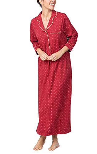 PajamaGram Womens Nightgowns Soft - Sleepwear For Women, Red Polka Dot, MD