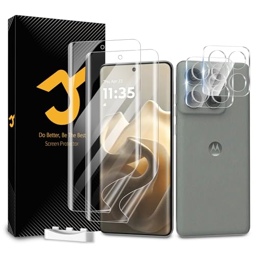 JZG 2+2 Pezzi Pellicola Protettiva per Motorola Moto Edge 60 Pro, Pellicola Flessibile EPU, Vetro Temperato per Motorola Edge 60 Pro Fotocamera, Auto-guarigione, HD Chiaro, Senza Bolle