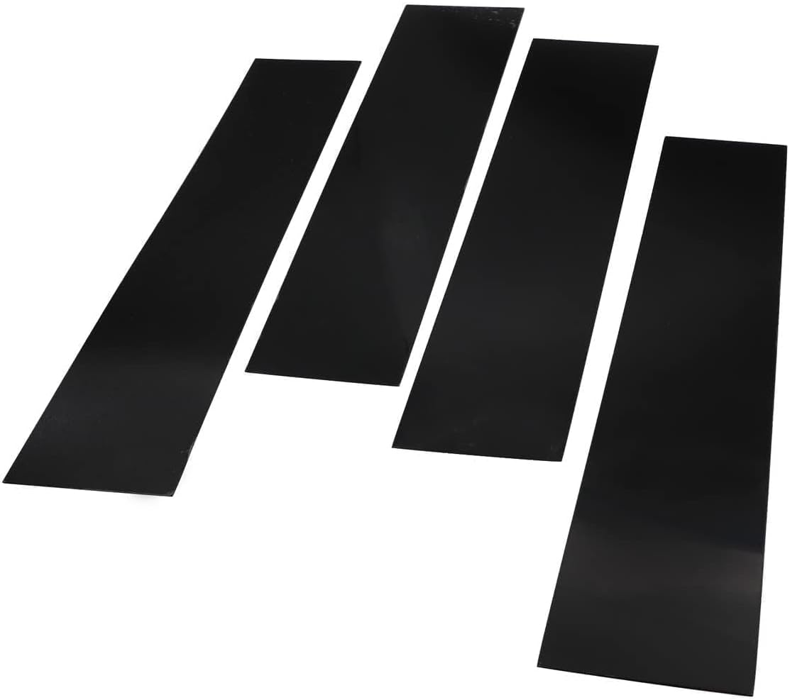 XQSMWF 4PCS Pillar Post Door Trim Set Glossy Black Compatible with Ford F150 Super Crew Fit for Lincoln Mark LT 2004-2014 Sticker Door Post Molded Cover Set, Cab Pillar Posts Door Cover Trim