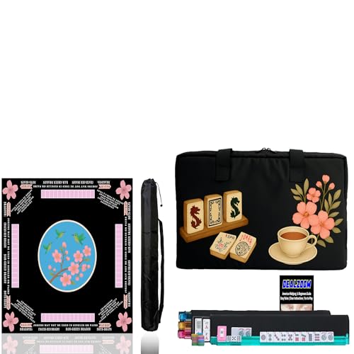Set Completo de Mahjong Americano con Estera y Accesorios miniatura 1