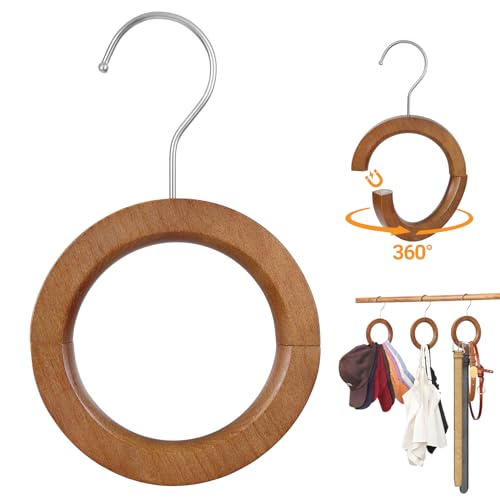 Vigorwise Wood Hat Organizer for Baseball Caps,Magnetic Hat Rack,Belt Hanger for Closet, Multipurpose Closet Hangers for Belts Ties Tank Tops