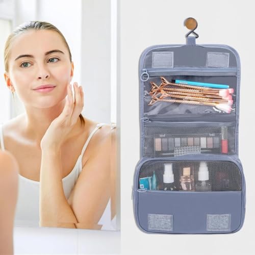 Image of SPRQCART Waterproof Makeup Pouch Bag | Travel Organizer Pouch, Toiletry Bag for Men & Women | Multipurpose Travel Pouch Bag for Men, Toiletry Pouch & Travel Pouches for Women (Grey)