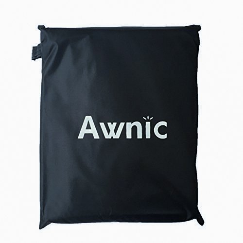 AWNIC Funda para Barbacoa Medio 145cm 210T Tafetán Resistente Impermeable Anti-UV Anti-Polvo -Negro/Plata