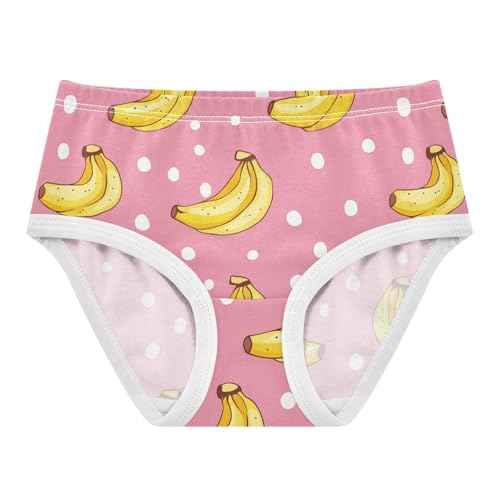 Wusikd Cute Bananas Girls' Underwear Cotton Pink Girls Briefs Soft Toddler Underwear 2T