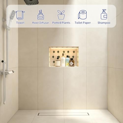 Bernkot Tile Ready LED Shower Niche 18" X 12" Stainless Steel Niche Shower by Bernkot - Used condition - Image 5