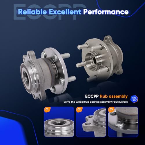 Image of ECCPP 2-Piece 512293 Wheel Hub Bearing for Subaru Outback 2005-2009 | for Subaru Legacy 2005-2009 5 lugs w /ABS Sensor Pre-Greased Sealed