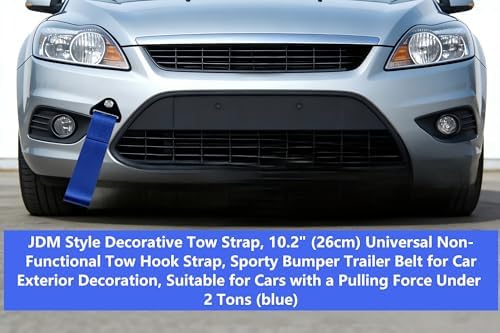 JDM Style Decorative Tow Strap,10.2" Universal,Sporty Bumper Trailer Belt image 5