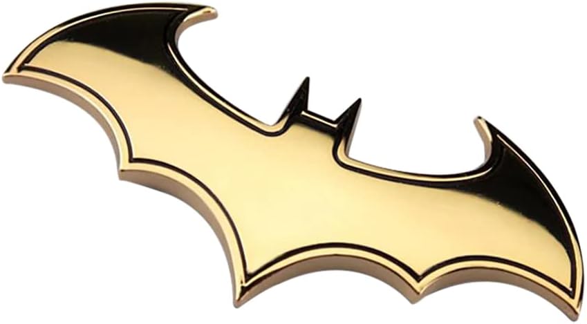 Genesis Auto 3D Gold Bat Metal Chrome Sticker Logo Fender Badge Emblem Waterproof Self-Adhesive Non-Rusting Decal for Cars & Bikes (10 cms X 4.5cms)