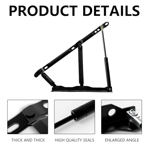 2 Stk. Gasdruckfeder, Gasdruckdämpfer 900N/PC Pneumatische Bett Hebemechanismus, Hebescharniere 92KG Gasdruckfeder Gasfederschrank Scharniere für schwere Bettkästen