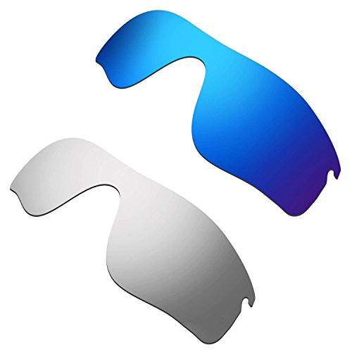 HKUCO Mens Compatible/Replacement Lenses For Oakley RadarLock Path Blue/Titanium Sunglasses Cover