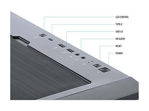 Rosewill Vortex P500 Atx Mid Tower Gaming Pc Computer Case, Supports E-Atx, 360Mm Liquid Cooler & Long Gpu, 3 Pre-Installed Argb Fans With Psu Shroud Mount Option, Steel Airflow Mesh, Tempered Glass #TOP4