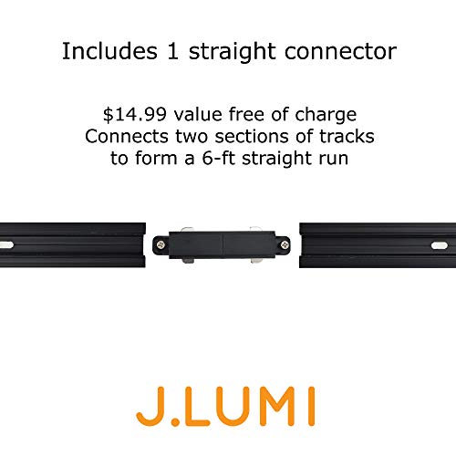 J.lumi Ral3002 Track Light Rails, Halo Single Circuit Track System, 3 Ft Per Track, 2 Tracks Per Pack (Total 6 Ft Run), Black #TOP2