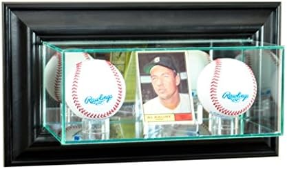 Perfect Cases WMCRDDB-B Wall Mounted Card and Double Baseball Display Case44; Black
