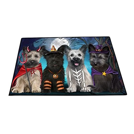 Doggie of the Day Skye Terrier Dogs Floor Mat - Halloween Trick or Treat - Best Dog Doormat - Protector Decor - Unique Portrait Art - Premium Quality Decoration, 30"x45"