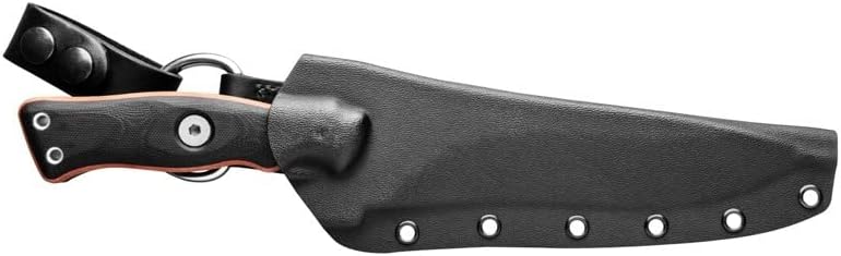 TOPS Knives Tops Operator Fixed Blade Knife - Midnight Bronze Finish - Kydex Sheath - Tan Canvas Micarta/Black G10,(OP7-01MB)