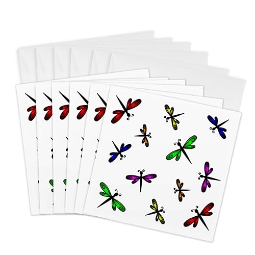 Cartes de vœux libellules arc-en-ciel : écrivez un mot court mais mémorable