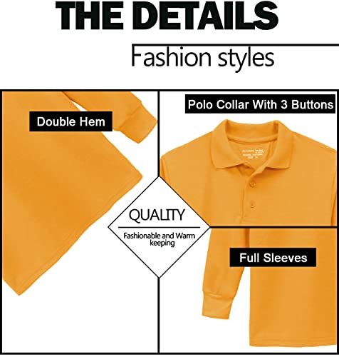 Galaxy by Harvic Boys Long Sleeve Polo Shirts3