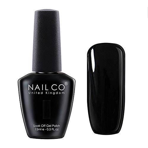 NAILCO 15ml Soak Off UV Led Nail Gel Polish Nail Art Salon Manicure Lacquer Varnish Black 1348
