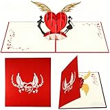 Tarjeta de Felicitación 3D para San Valentín, Tarjeta Pop-Up con Diseño Creativo y Espacio para Mensaje Personalizado, Tarjeta de Regalo Hecha a Mano para Hombres y Mujeres, Regalo Ideal para Ani