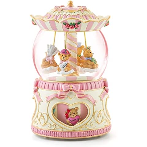 Mr.Winder Wishing Bear Music Box Snow Globe Animal Musical Boxes with Light for Mom Wife Daughter Girlfriend Anniversary Christmas Birthday Gift Play You are My Sunshine Cover