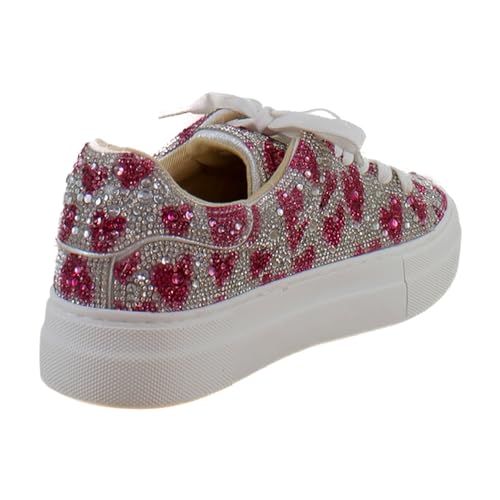Image of Betsey Johnson Sidny Women's Fashion Sneakers Fuchsia Hearts Size 6 M