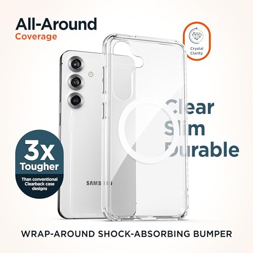 Encased Belt Case Designed for Samsung Galaxy S25 with Phone Holster Clip (Compatible with MagSafe Qi2) - Crystal Clear by ENCASED - Used condition - US$17.52
