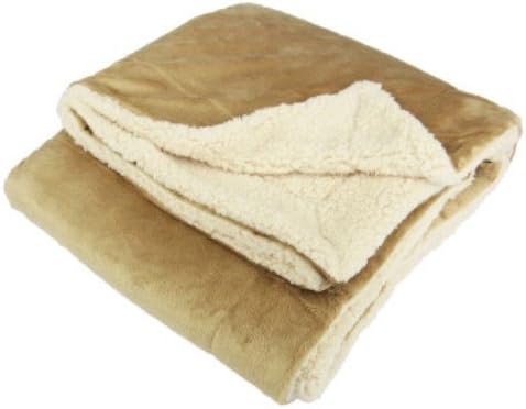 Micro Mink Sherpa Throw Blanket (Camel)