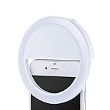 Efanr Selfie Ring Light, USB Rechargeable 36 LED Clip On Cell Phone Camera Light Fill-in Lighting Spotlight for iPhone X 8 7 7 Plus 6 6S Plus iPad Samsung Galaxy HTC LG Smartphones (RK12 White)