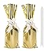CAIRIAC Metallic Mylar Wine Gold Gift Bags for Bottles, Wine Gift Bags for Wine Bottles, 10 Pack Sparkle Golden Gift Wrap Bags with Pull Bows for Christmas, Birthday, Party Favors, Gifts, Presents