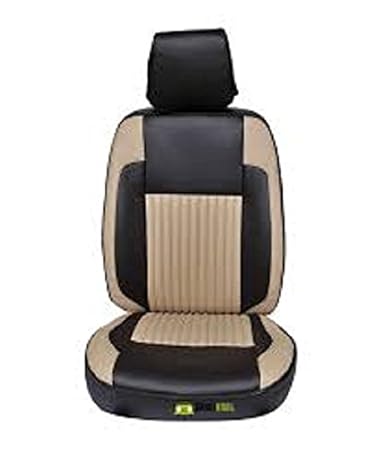 Khushal Leatherite Car Seat Covers Designer Front and Back Seat Cover Set for Maruti Swift Dzire Beige/Black Swift 2011 to 2014 Back SEAT WITHARM Rest Old Model